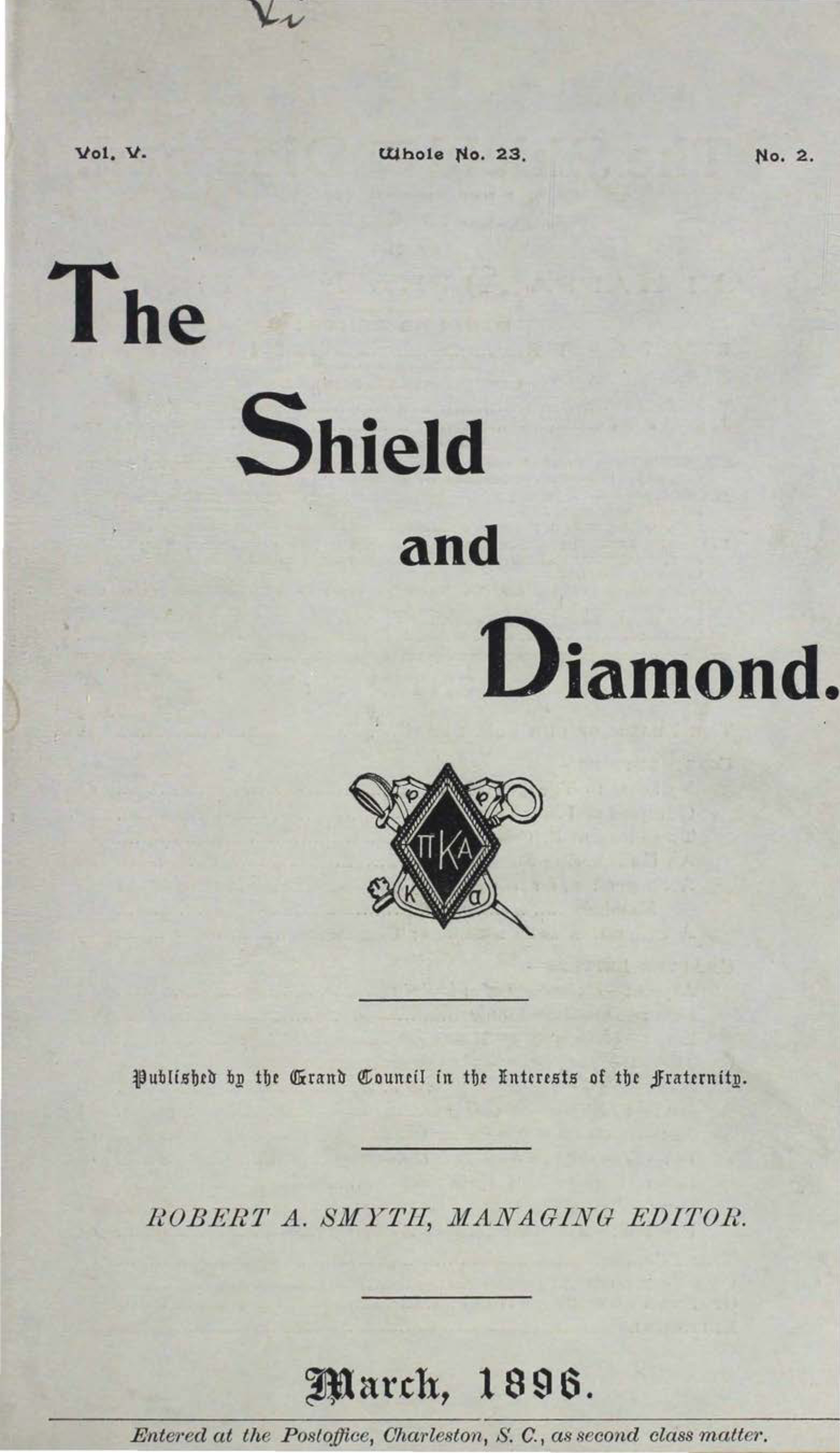 Shield and Diamond, Vol. 5, No. 2, March 1896